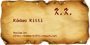 Kádas Kitti névjegykártya